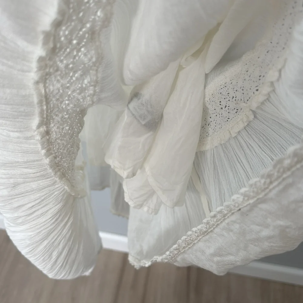 Aerie Women's White Button-Front Dress
Cottage Core Romantic Travel Size M - Picture 3 of 11